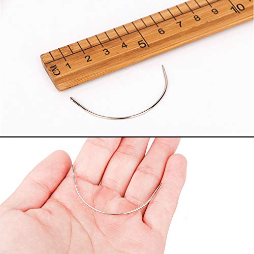 image for 80Pcs Curved Needles MIUSIE Plastic Needle Case with 4 Sizes Hooked Ne