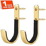 GOHIKING Gun Rack Shotgun Hooks Rifle Hangers Archery Bow Felt Lined Wall Mount Storage Golden