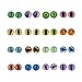 100PCS/Pack 15MM Assorted Round Glass Animal Eye Flatback Cabochons for Doll Craft Making