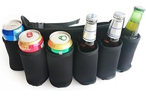 1Pcs Beer Belt,Beer & Soda Can Holster Belt 6 Pack,Drinking Adjustable Beer Drinking Accessories Drink Can Holder Waist Pack 
