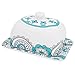 French Butter Dish Keeper Large with Lid Cover, 7 Inch Porcelain, Holds Up to 2 Sticks of Butter, Mint Blue