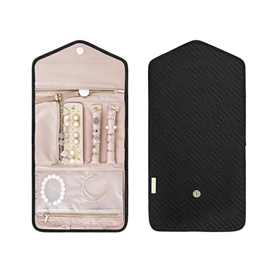 bagsmart-Travel-Jewelry-Organizer-Roll-Foldable-Jewelry-Case-for-Journey-Rings-Necklaces-Bracelets-Earrings-Black bagsmart-Travel-Jewelry-Organizer-Roll-Foldable-Jewelry-Case-for-Journey-Rings-Necklaces-Bracelets-Earrings-Black