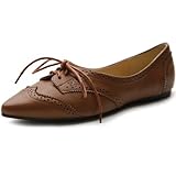 Ollio Women's Ballet Shoe Flat Enamel Pointed Toe Oxford