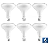 Hyperikon BR40 LED Bulb Dimmable, 15W (100W Equivalent), 1320lm, 3000K (Soft White Glow), CRI 90+, Wide Flood Bulb, Medium Base (E26), UL & ENERGY STAR - Great for Basement, Kitchen, Hallways (6 Pack)