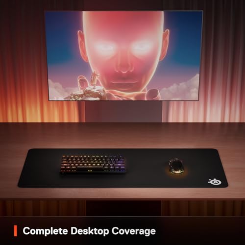SteelSeries QcK Gaming Mouse Pad - XXL Cloth - Peak Tracking and Stability - Esports Mousepad - Never-Slip - Full Desk Coverage