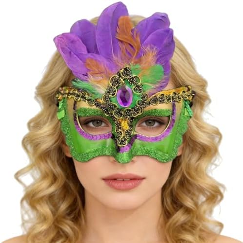 Máscara LED Veneciana Para Mujer, Máscaras De Plumas De Princesa Para Fiesta De Disfraces