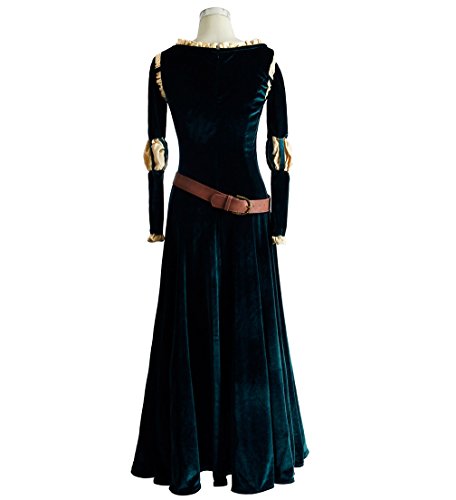 Angelaicos Womens Deluxe Princess Halloween Costume Dress Long Deep Green - Image 4