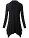 Cestyle Shirts For Women, Long Sleeve Cowl Neck Flowy Shirt Casual Tunic Top Black Large