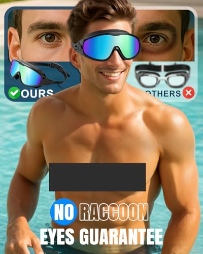 Swim Goggles 2 Pack, Wide View Anti Fog & UV Swimming Goggles for Audlt, No Leaking Summer Gifts for Men Women