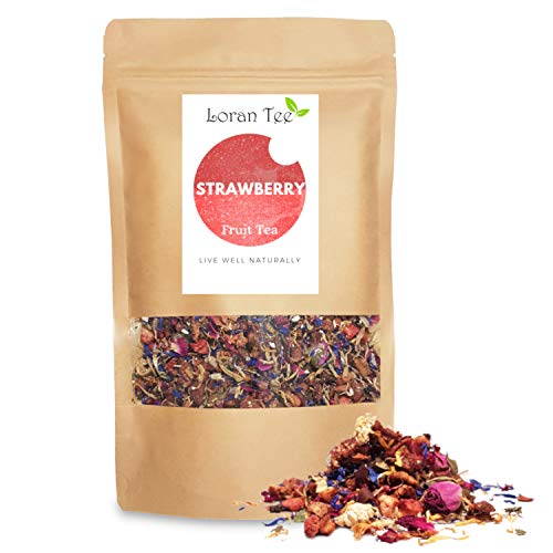 LORAN - Strawberry Set, Erdbeere Früchtetee, 150g, Teeflasche Thermo 500ml – Bild 3