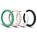 Egnaro Silicone Wedding Ring for Women,Seamless Thin and Stackble Braided Rubber Wedding Bands Rubber Rings for Women