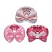 Shintop 3 Pack Flannel Cosmetic Headbands, Bowknot Elastic Hair Band Hairlace for Washing Face Shower Spa Makeup (Pink Polka Dots+Red Heart+Purple Stripe)