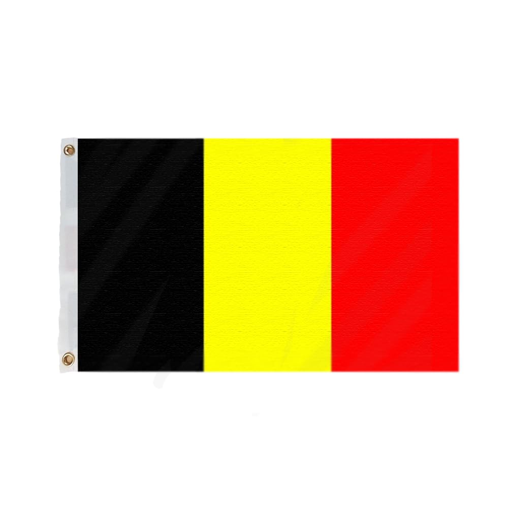 Flagmax Belgian Flag 5ft x 3ft - Durable Belgium Flag with Eyelets, High-Quality Flag of Belgium, 150cm x 90cm, which is perfect for Indoor and Outdoor Use