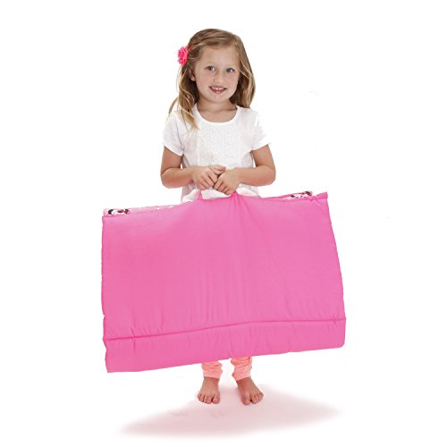Disney Minnie Mouse Padded Toddler Easy Fold Nap Mat With Attached Pillow Case Pink,Aqua