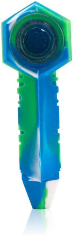 Waxmaid Ice Spoon Hand Pipe B046 Water Straw Pipe Small - (Blue White Green)