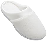 ISOTONER Women's Micro Terry Pillowstep Satin Cuff Clog