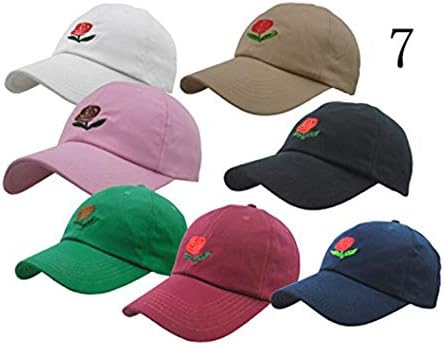 FGSS Unisex Rose Embroidered Adjustable Strapback Dad Hat Baseball Cap Mutiple Colors