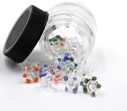 25 Premium Glass Daisy Pipe Screens (1/4" - 3/8" ) w 5ml Glass Container by Wild Bills