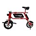 Swagtron 200W SWAGCYCLE Envy Steel Frame Folding Electric Bicycle e Bike w/Automatic Headlight – Reach 10 mph; 264 lbs Max Load - Red