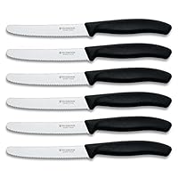 Victorinox Swiss Army Cutlery Swiss Classic Serrated Steak Knife Set, Round-tip, 4.5-Inch, 6-Piece