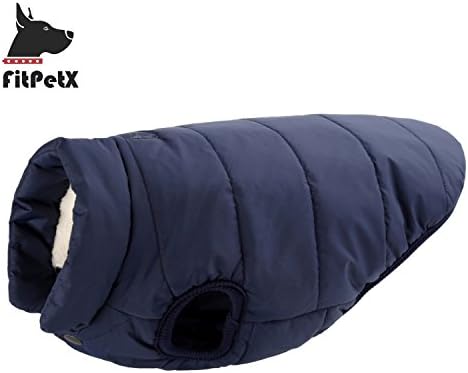 FitPetX Dog Jacket, Super Warm Cold Weather Dog Vest, Minter Coat for Small/Medium/Large Dog-Dark Blue, S