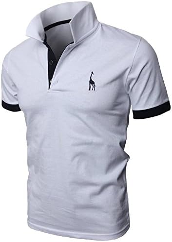 Braw Men's Fashion Personality Short-sleeved Shirt POLO White XXXL
