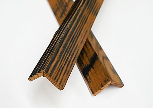 Weekend Walls - Reclaimed Weathered Redwood - DIY Easy Peel and Stick Wood Wall Paneling (Corner Trim - 8 Ft, Black)