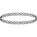 Girlprops Stretch Tattoo Choker Necklace Hippie Popular in the 80S 90S, in Black
