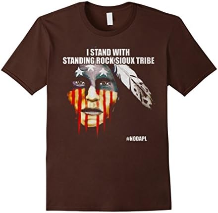 Men's I Stand With Standing Rock Sioux tribe t-shirt XL Brown