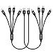 CHAFON Multi Charge Cable Short,4 in 1 USB Charging Cord Nylon Braided Adapter with Type C,Micro USB Connectors Compatible with Huawei,LG,Samsung Galaxy,Sony Xperia,Android,Tablets,Black(1FT,2Pack)