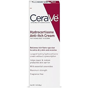 Image of CeraVe Hydrocortisone Cream 1% | 1 Ounce | Eczema Treatment & Dry Skin Itch Relief Cream | Fragrance Free