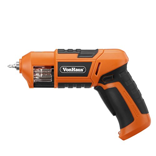 VonHaus-6-in-1-USB-Charging-Cordless-Electric-Screwdriver-36V-Li-Ion-with-6pc-Bit-Set-Quick-Change-Bit-Storage-Revolver-Magazine-Belt-Holster