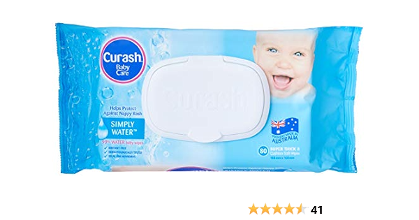 curash babycare simply water wipes 6 x 80
