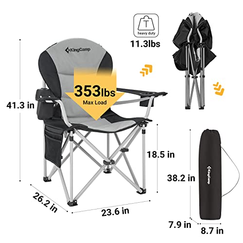 KingCamp Heated Camping Chair Oversized Heavy Duty Portable Folding