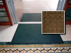 All Purpose Heavy Duty Entrance Mat - "FloorGuard Diamond" - 3' x 5' - Brown - Indoor or Covered Outdoor - Commercial or Residential