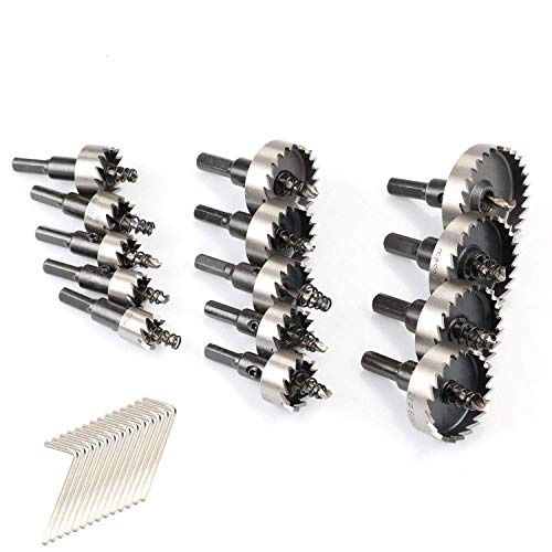 HSS Hole Saw Kits for Metal, Budalga 14 pcs High-Speed Steel Hole Saw Cutting Kit Drill Bits Opener Cutter Tool for Stainless Steel,copper, Iron(≤2mm) 16~53mm - Thumbnail 7