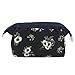 Makeup Bag Organizer Portable Cosmetic Bags Pouch Travel Brushes Holder for Women Zipper Purse Waterproof Toiletries Storage Case (Navy Blue)
