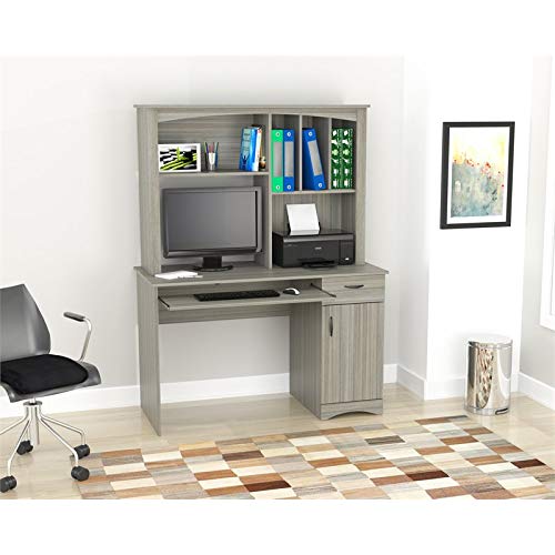 Inval CC-7001 Bandya Workstation with Hutch, Smoke Oak