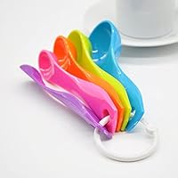Measuring Spoons, 5 pcs Set. Colorful sizes of 1ml, 2.5ml, 5ml, 7.5ml, 15ml.