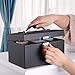 BEWISHOME 20 Section Jewelry Organizer Box with Lock Portable Jewelry Storage Case for Women Girls Earring Ring Necklace Holder Travel Case - Black Faux Leather SSH78B