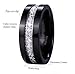 King Will GEM Mens 8mm Black Polished Finish Tungsten Carbide Ring Cubic Zircon Stones Flat Style/Beveled Edge