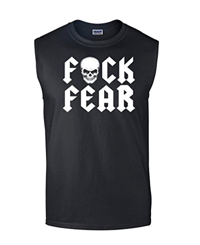 FUCK FEAR DRINK BEER - wrestling fighting - Mens Sleeveless Tee, XL, Black