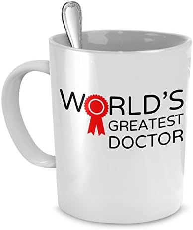 Funny Doctor Coffee Mug – World's Greatest Doctor – 11 Oz White Ceramic Fun Doctor Coffee Mugs – Perfect Doctor Novelty Gift for Birthdays, Men, Women, Presents – by FunOnMugs