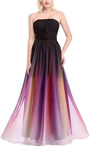 Butterfly Paradise Gradient Color Bridesmaid Chiffon Prom Evening Dress Beaded Ball Gown