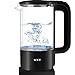 Electric Kettle, 1.2L Glass Electric Tea Kettle, 1000W Water Kettle with LED Light, BPA Free Cordless Water Boiler with Stainless Steel Inner Lid and Bottom, Auto Shut-Off & Boil Dry Protection,Black
