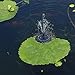 AISITIN Solar Fountain Pump, 3.5W Circle Solar Water Pump Floating Fountain Built-in Battery 1500mAh, with 6 Nozzles, for Bird Bath, Fish Tank, Pond Garden Decoration