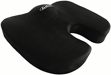 Orthopedic Memory Foam Seat Cushion for Office Chair, Car, Truck, Wheelchairs or Anywhere you Desire Comfort. Provides Relief for Sciatica, Back Pain, Coccyx, Tailbone, Hemorrhoid... (Black)