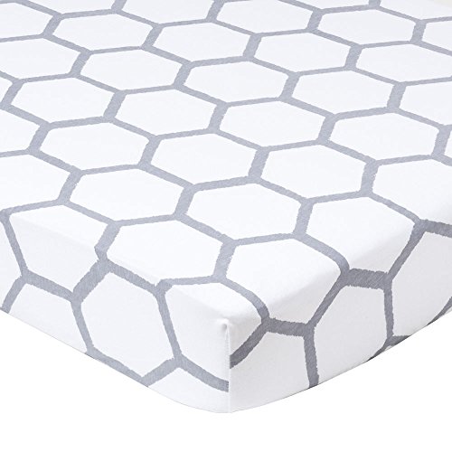 B Bear Crib Sheet Hive Grey Honeycomb 100 Organic Jersey