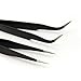 AllBeauty 2 Pcs Eyelash Extension Speckled Black Straight & Curved Tweezers Make Up Tool