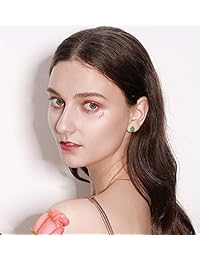 Finrezio 8Pairs Druzy Stud Earrings Set for Women Hypoallergenic Round Earrings Pierced